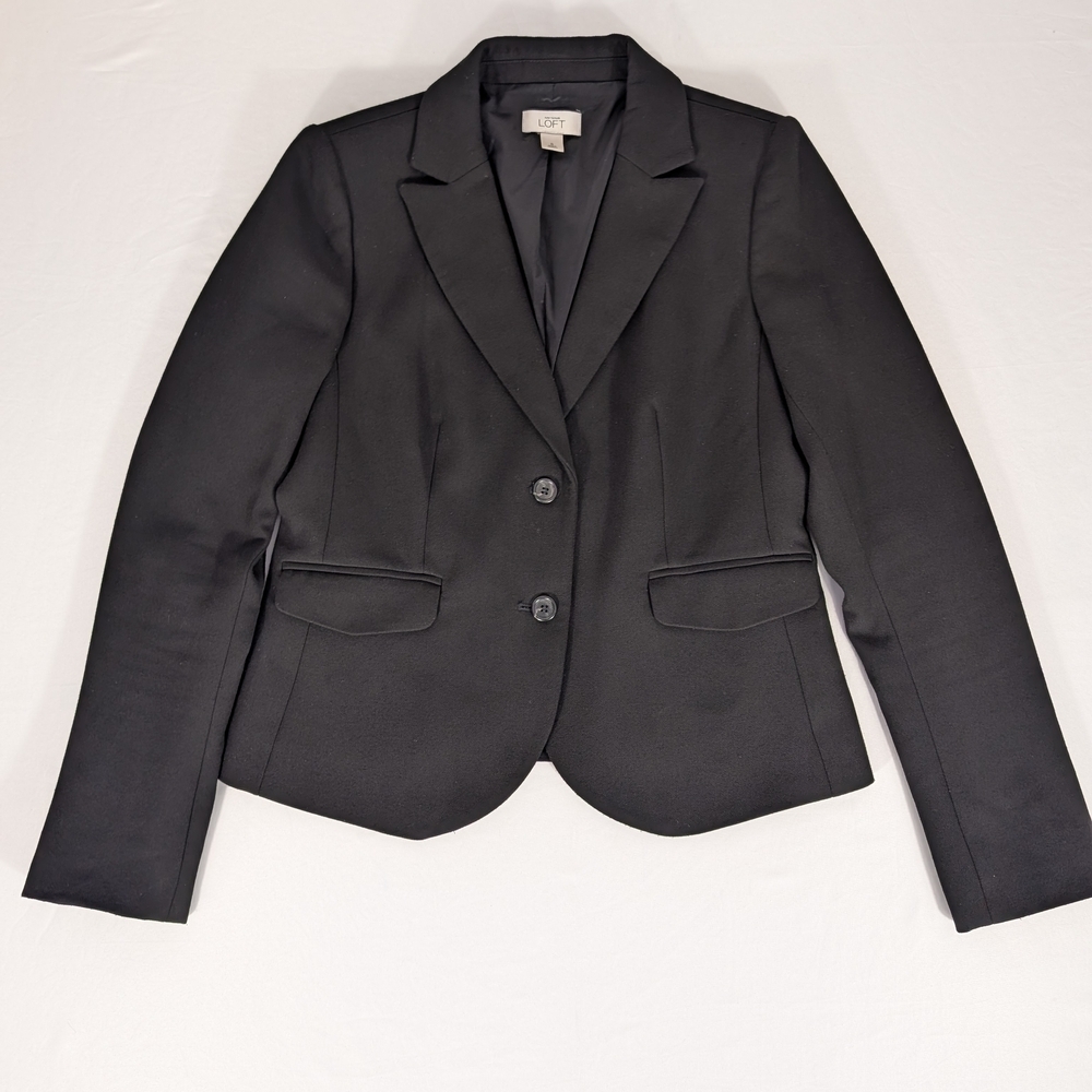 Ann Taylor LOFT Women's Classic Black Blazer Jacket Size 6 - Picture 1 of 12